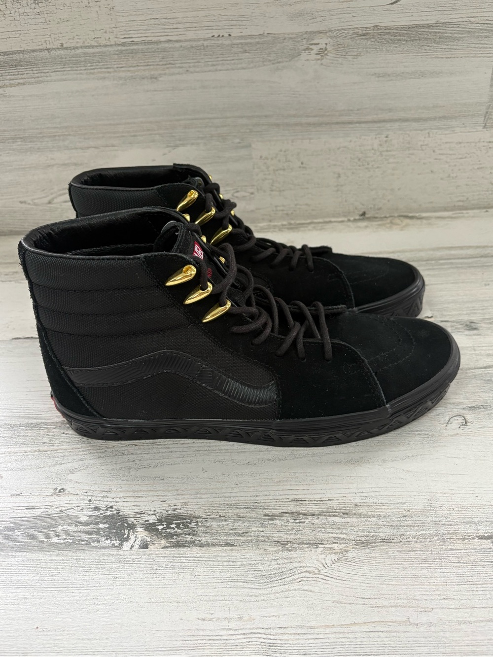 Vans X Marvel Men’s Size 10 Black Panther Sk8-Hi Sneakers In Triple Black